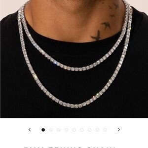 Elegant Silver Tennis Chain Necklace